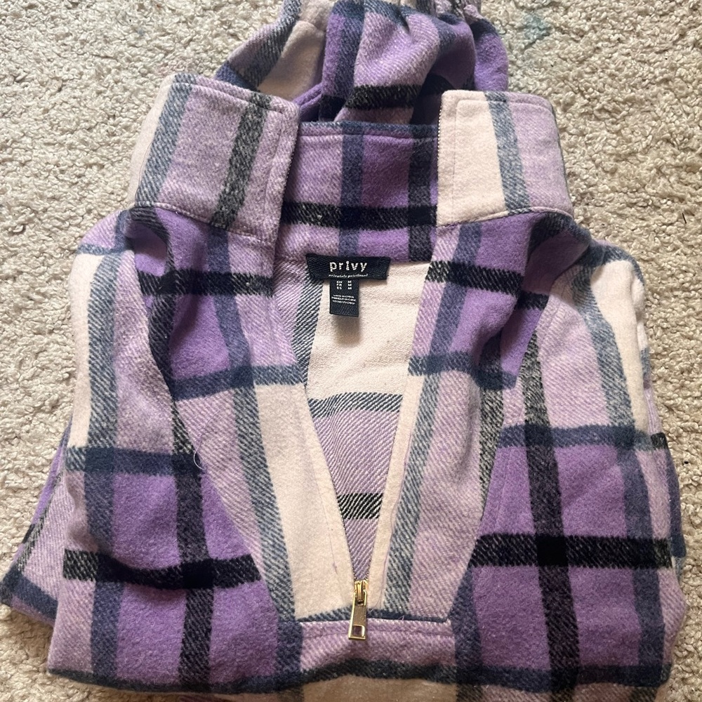 Cropped Plaid / Flannel Sweater
